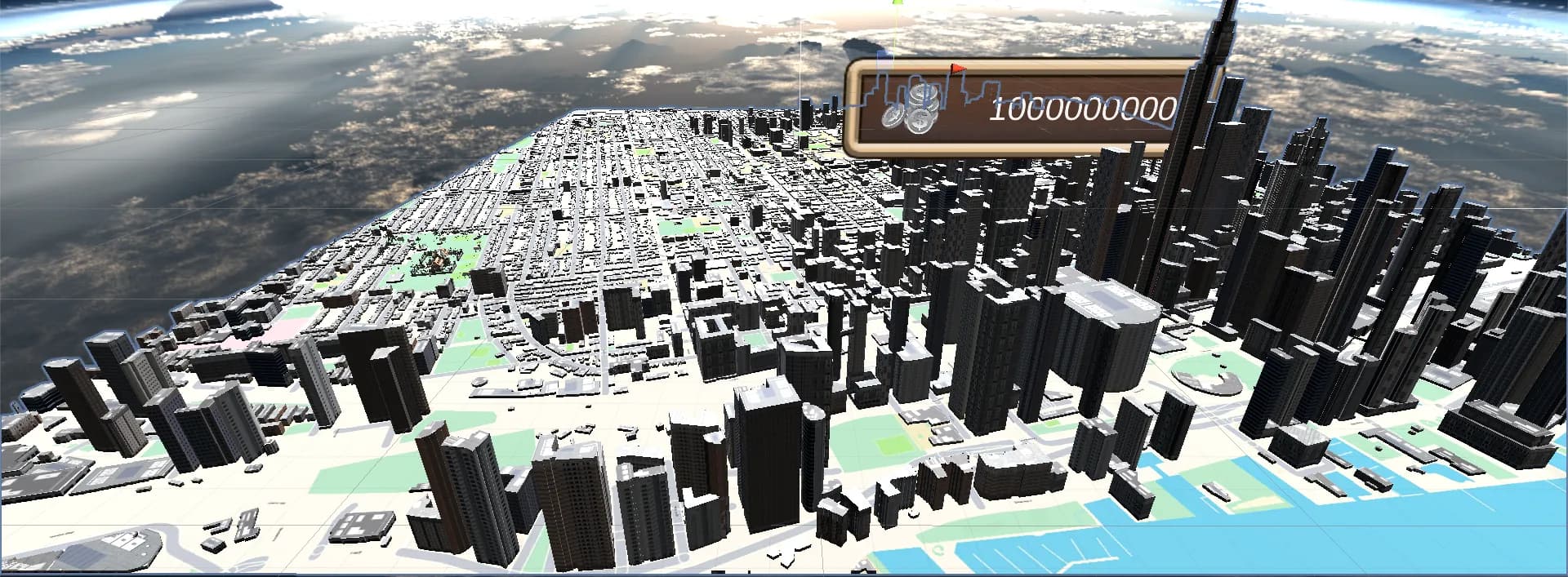 Boundary’s multiplayer game: a 3D city generated from real map data, seen from orbit