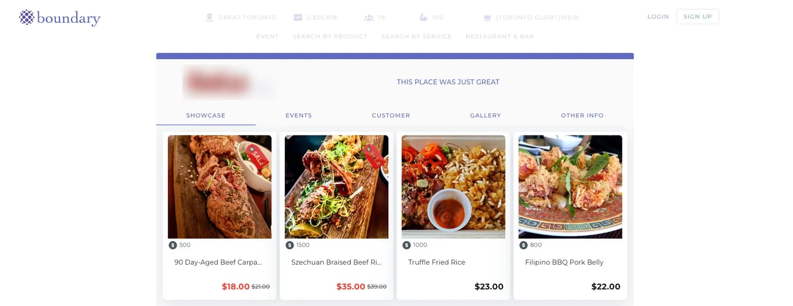 A vendor’s free web page showing discounted dishes priced in dollars and silver